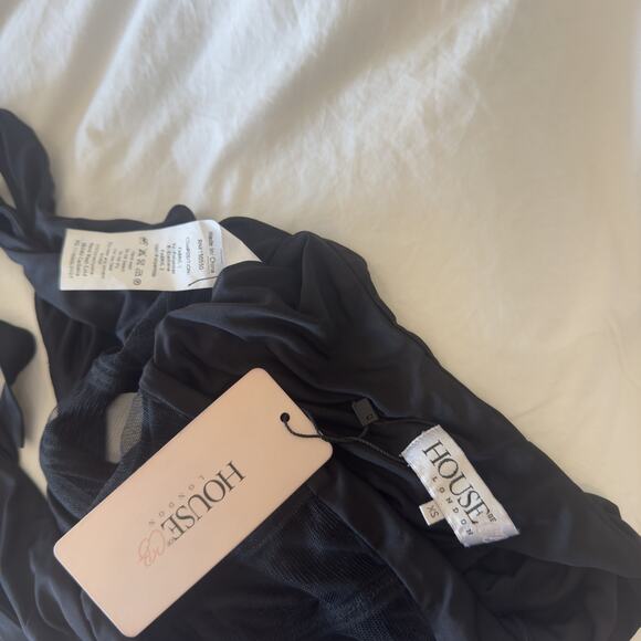 NWT House of CB Black Mesh Open Back Bodysuit Women’s Size XS - Picture 4 of 8
